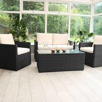 Royalcraft Berlin Four Seater Corner Lounging Set in Black