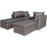 Royalcraft PARIS 4 Seater 5pc Multi Setting Relaxer Set in Grey