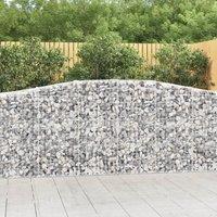 Berkfield Home Arched Gabion Baskets 3 pcs 400x50x100/120 cm Galvanised Iron in Silver