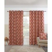 Sundour Esher Fern Leaf Eyelet Curtains in Orange | Size: 168 cm width x 137 cm drop