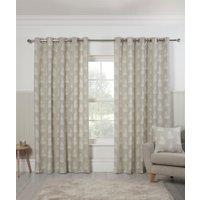 Sundour Esher Fern Leaf Eyelet Curtains in Grey | Size: 168 cm width x 137 cm drop