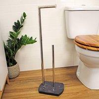 Showerdrape 'Octavia' Grey Toilet Roll & Spare Paper Holder