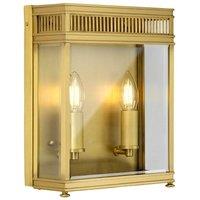 Netlighting Holborn Outdoor Wall Lantern Brushed Brass IP44 in Yellow