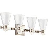 Netlighting Kichler Kayva Integrated LED Wall Lamp Polished Nickel 3000K IP44 in Grey