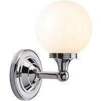 Netlighting Austen 1 Light Bathroom Wall Light Polished Chrome IP44 G9 in Grey