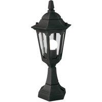 Netlighting Parish 1 Light Outdoor Pedestal Lantern Black IP44 E27