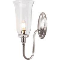 Netlighting Blake 1 Light Bathroom Wall Light Polished Nickel IP44 G9 in Grey