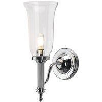 Netlighting Carroll 1 Light Bathroom Wall Light Polished Chrome IP44 G9 in Grey