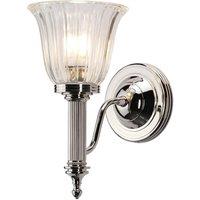 Netlighting Carroll 1 Light Bathroom Wall Light Polished Nickel IP44 G9 in Grey