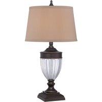 Netlighting Dennison 1 Light Table Lamp Palladian Bronze E27 in Brown