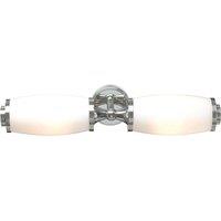 Netlighting Eliot 2 Light Bathroom Twin Wall Light Polished Chrome IP44 G9 in Grey