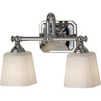 Netlighting Concord 2 Light Bathroom Over Mirror Light Polished Chrome IP44 G9 in Grey