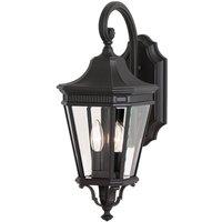 Netlighting Cotswold Lane 2 Light Outdoor Medium Wall Lantern Light Black IP44 E14