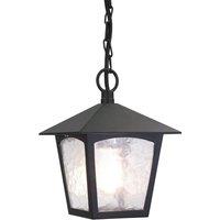 Netlighting York 1 Light Outdoor Ceiling Chain Lantern Black IP43 E27