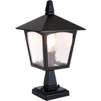 Netlighting York 1 Light Outdoor Pedestal Lantern Black IP43 E27