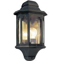 Netlighting Chapel 1 Light Outdoor Wall Half Lantern Light Black IP44 E27
