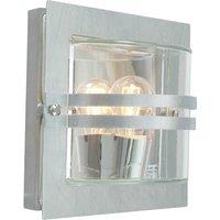 Netlighting Bern 1 Light Outdoor Wall Light Galvanised IP65 E27 in Grey
