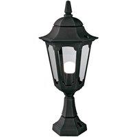 Netlighting Parish 1 Light Outdoor Pedestal Lantern Black IP44 E27