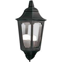 Netlighting Parish 1 Light Outdoor Wall Half Lantern Light Black IP44 E27