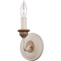 Netlighting Hartsville 1 Light Indoor Candle Wall Light Chalk Washed Beachwood E14 in White