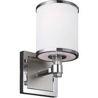 Netlighting Prospect Park 1 Light Indoor Wall Light Satin Nickel Chrome Chrome E27 in Grey