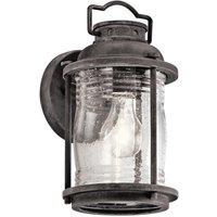 Netlighting Ashland Bay 1 Light Small Outdoor Wall Lantern Zinc IP44 E27 in Grey