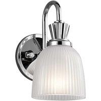 Netlighting Cora 1 Light Bathroom Wall Light Polished Chrome IP44 G9 in Grey