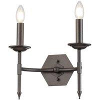 Netlighting Crown 2 Light Indoor Candle Wall Light Iron E14 in Grey