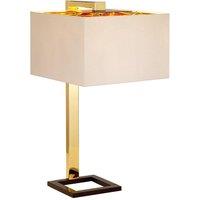 Netlighting Plein 1 Light Table Lamp Dark Brown Polished Gold Finish E27