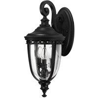 Netlighting English Bridle 3 Light Outdoor Medium Wall Lantern Light Black IP44 E14