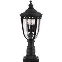Netlighting English Bridle 3 Light Medium Outdoor Pedestal Light Black IP44 E14