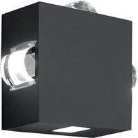 Netlighting Agner LED 4 Light Outdoor Wall Light Graphite IP54 in Grey