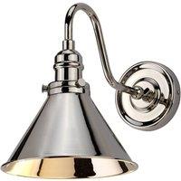 Netlighting Provence 1 Light Indoor Dome Wall Light Polished Nickel E27 in Grey