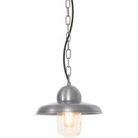 Netlighting Somerton 1 Light Outdoor Ceiling Chain Lantern Antique Nickel IP44 E27 in Grey