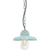 Netlighting Somerton 1 Light Outdoor Ceiling Chain Lantern Verdigris IP44 E27 in Green