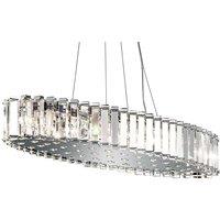 Netlighting Crystal Skye 12 Light Island Bar Crystal Pendant Chrome in Clear