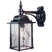 Netlighting Wexford 1 Light Outdoor Wall Lantern Light Black Silver IP43 E27