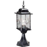 Netlighting Wexford 1 Light Outdoor Pedestal Lantern Black Silver IP43 E27