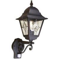 Netlighting Norfolk 1 Light Outdoor Motion Sensor Lantern Light Black IP43 E27