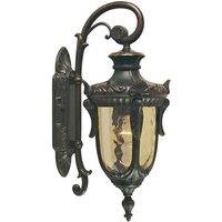 Netlighting Philadelphia 1 Light Outdoor Medium Wall Lantern Light Old Bronze IP44 E27 in Brown