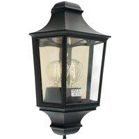 Netlighting Turin 1 Light Outdoor Wall Half Lantern Light Black IP65 E27
