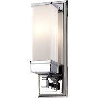 Netlighting Cambridge 1 Light Bathroom Wall Light Polished Chrome IP44 G9 in Grey