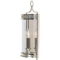 Netlighting Guildhall 1 Light Indoor Candle Wall Light Polished Nickel E14 in Grey