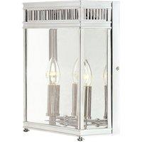 Netlighting Holborn 2 Light Outdoor Medium Wall Half Lantern Light Polished Chrome IP44 E14 in Grey