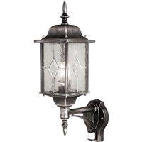 Netlighting Wexford 1 Light Outdoor Motion Sensor Lantern Light Black Silver IP43 E27