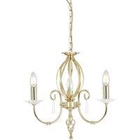 Netlighting Aegean Chandelier 3 Light Polished Brass Finish E14 in Yellow