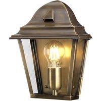 Netlighting St James 1 Light Outdoor Wall Lantern Light Solid Brass IP44 E27 in Yellow