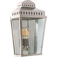 Netlighting Mansion House 1 Light Outdoor Flush Lantern Light Polished Nickel IP44 E27 in Grey