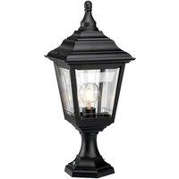 Netlighting Kerry 1 Light Outdoor Coastal Pedestal Light Black IP44 E27