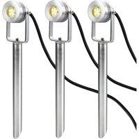 Netlighting Spennymoor Starter kit including 3 x 12V Spotlights 3 x Spikes 6m cable & 12V Transformer IP54 in Grey